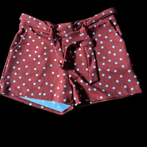 Lily Morgan polka dots paper back waist  belted shorts Sz XL